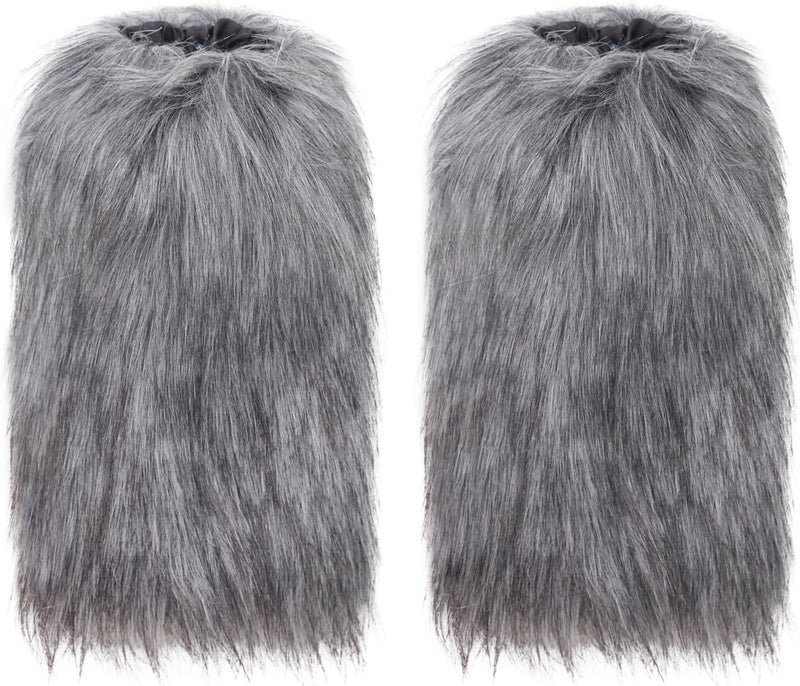 Clobeau Kids Boys Girls Faux Fur Leg Warmers Furry Boot Covers Warm Boot Cuff Party Halloween Costume Viking Boot Sleeves Legwarmer - Image 2